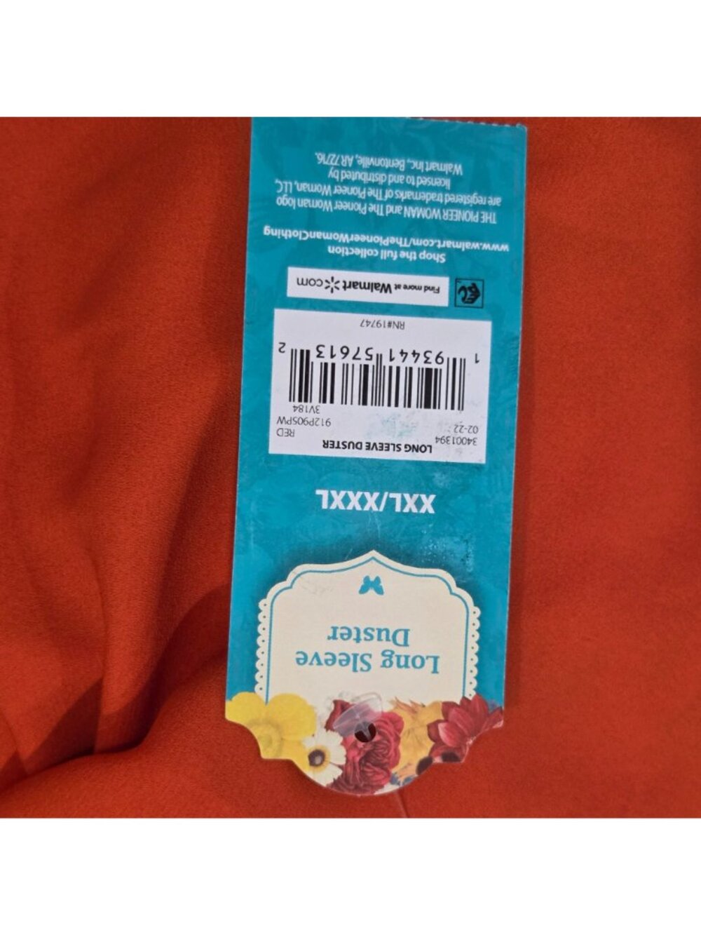 The Pioneer Woman Kimono Duster Womens 2X 3X Orange Blue Floral Butterfly Cover - Picture 10 of 11